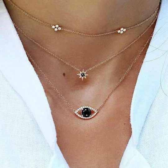 Gold Color Star Party Women Pendant Necklace Fashion Female Choker Necklaces Jewelry Simple Ladies Pentagon