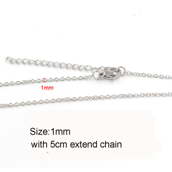 5pcs 316L Stainless Steel 1 1.5 2mm Rolo Link Chain Necklace Gold Silver Tone 40 45 50 60CM Long Chain Lobster Clasp Necklace