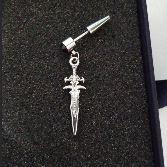 Original design new tide male ear nail rock personality earrings hip hop punk men's earrings Skull Stainless Steel earrings boys