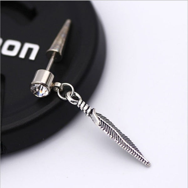 Original design new tide male ear nail rock personality earrings hip hop punk men's earrings Skull Stainless Steel earrings boys