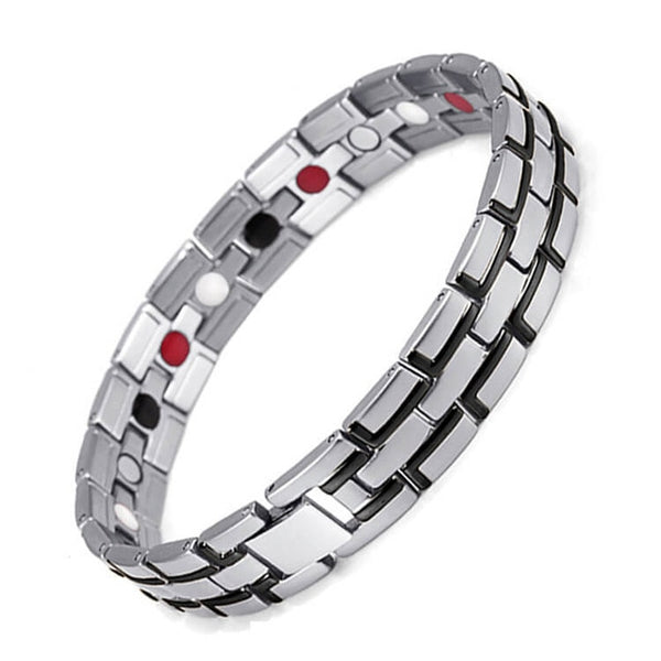 Trendy men's bracelet stainless steel magnetic bracelet wholesale golden magnet bracelet