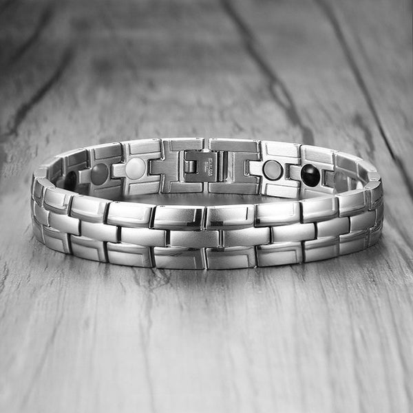 Trendy men's bracelet stainless steel magnetic bracelet wholesale golden magnet bracelet
