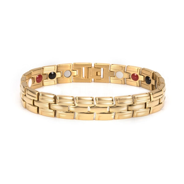 Trendy men's bracelet stainless steel magnetic bracelet wholesale golden magnet bracelet