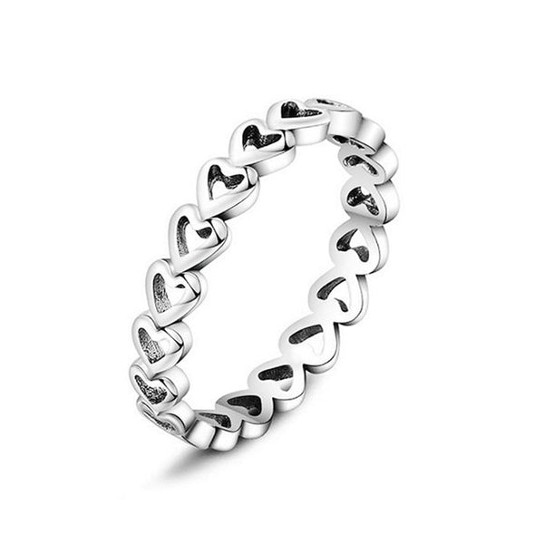 2019 New Fashion Ring Love Heart Crown Flower Finger Rings Clear CZ Stackable Fit Pan For Women Wedding Jewelry Gift Dropship