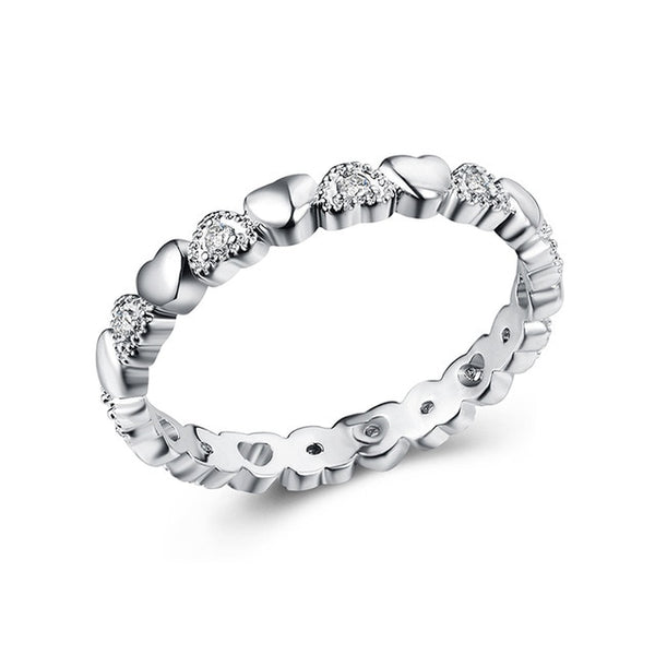 2019 New Fashion Ring Love Heart Crown Flower Finger Rings Clear CZ Stackable Fit Pan For Women Wedding Jewelry Gift Dropship