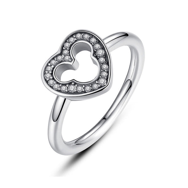 2019 New Fashion Ring Love Heart Crown Flower Finger Rings Clear CZ Stackable Fit Pan For Women Wedding Jewelry Gift Dropship