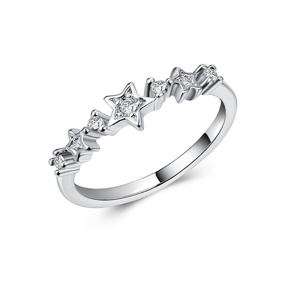 2019 New Fashion Ring Love Heart Crown Flower Finger Rings Clear CZ Stackable Fit Pan For Women Wedding Jewelry Gift Dropship
