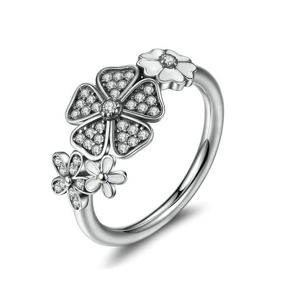 2019 New Fashion Ring Love Heart Crown Flower Finger Rings Clear CZ Stackable Fit Pan For Women Wedding Jewelry Gift Dropship