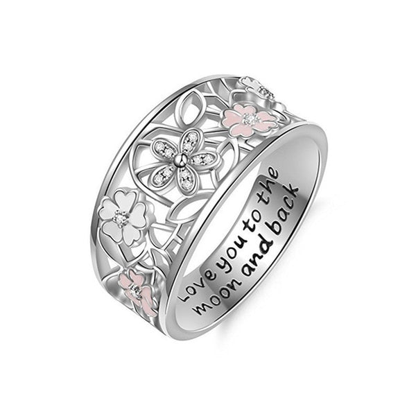 2019 New Fashion Ring Love Heart Crown Flower Finger Rings Clear CZ Stackable Fit Pan For Women Wedding Jewelry Gift Dropship
