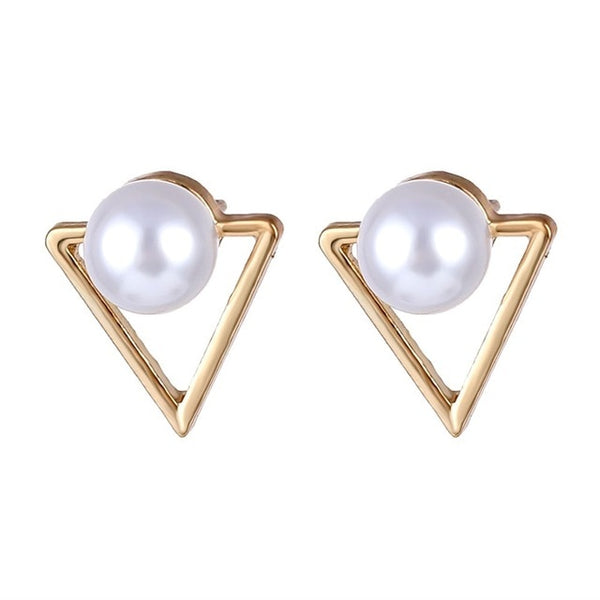 Lucky Jewelries Big Simulated Pearl Earrings 2019 For Women Lover Geometric Gold Round Heart Drop Dangle Earring Korean Statement Jewelry