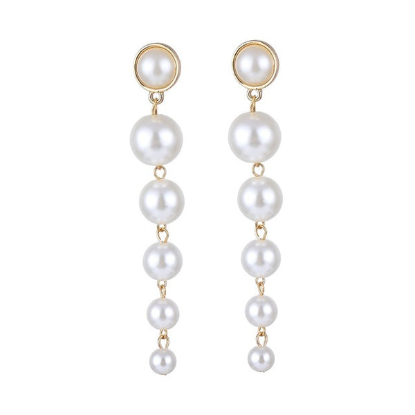 Lucky Jewelries Big Simulated Pearl Earrings 2019 For Women Lover Geometric Gold Round Heart Drop Dangle Earring Korean Statement Jewelry