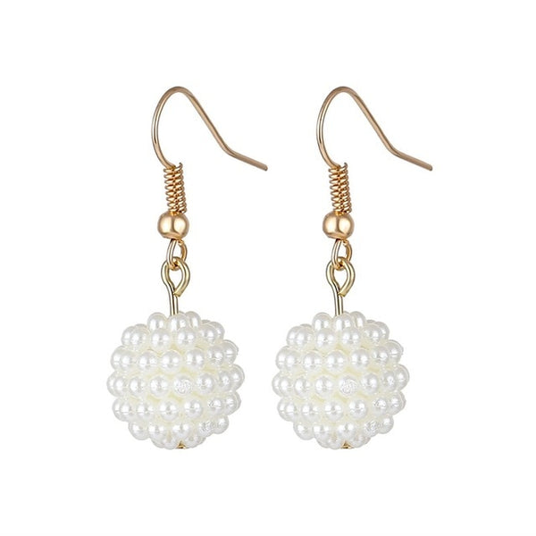 Lucky Jewelries Big Simulated Pearl Earrings 2019 For Women Lover Geometric Gold Round Heart Drop Dangle Earring Korean Statement Jewelry