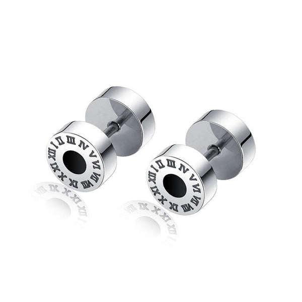Small Punk black Stainless Steel Stud Earrings For Women Man fashion minimalist zircon Ear Jewelry accesories brinco masculino