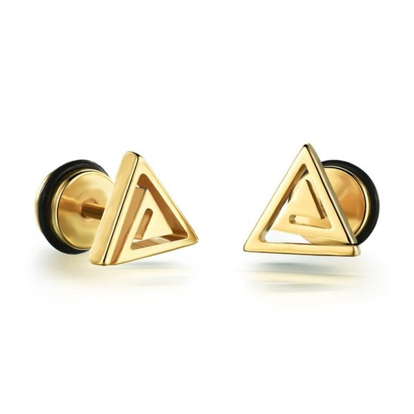 Small Punk black Stainless Steel Stud Earrings For Women Man fashion minimalist zircon Ear Jewelry accesories brinco masculino