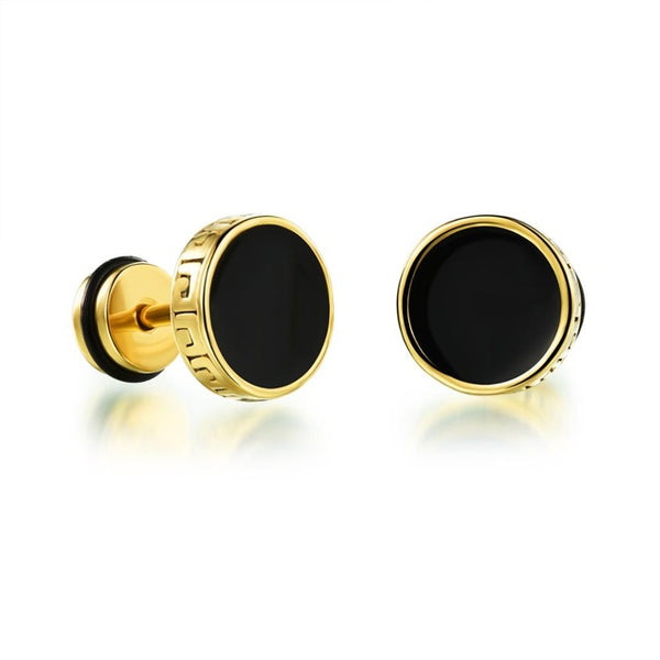 Small Punk black Stainless Steel Stud Earrings For Women Man fashion minimalist zircon Ear Jewelry accesories brinco masculino