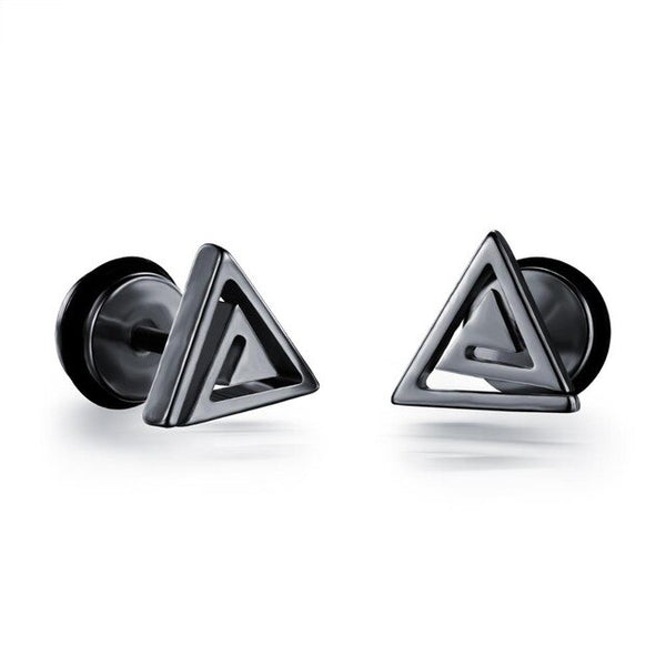 Small Punk black Stainless Steel Stud Earrings For Women Man fashion minimalist zircon Ear Jewelry accesories brinco masculino