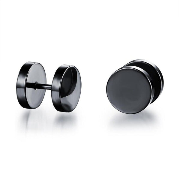 Small Punk black Stainless Steel Stud Earrings For Women Man fashion minimalist zircon Ear Jewelry accesories brinco masculino