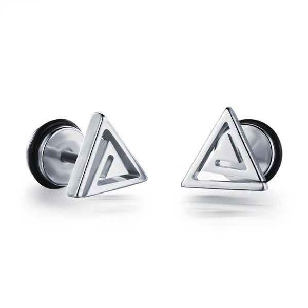 Small Punk black Stainless Steel Stud Earrings For Women Man fashion minimalist zircon Ear Jewelry accesories brinco masculino