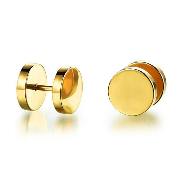 Small Punk black Stainless Steel Stud Earrings For Women Man fashion minimalist zircon Ear Jewelry accesories brinco masculino