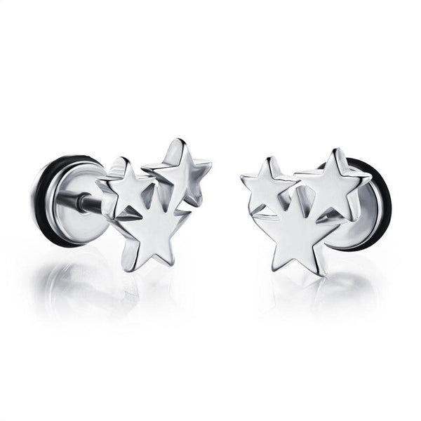 Small Punk black Stainless Steel Stud Earrings For Women Man fashion minimalist zircon Ear Jewelry accesories brinco masculino