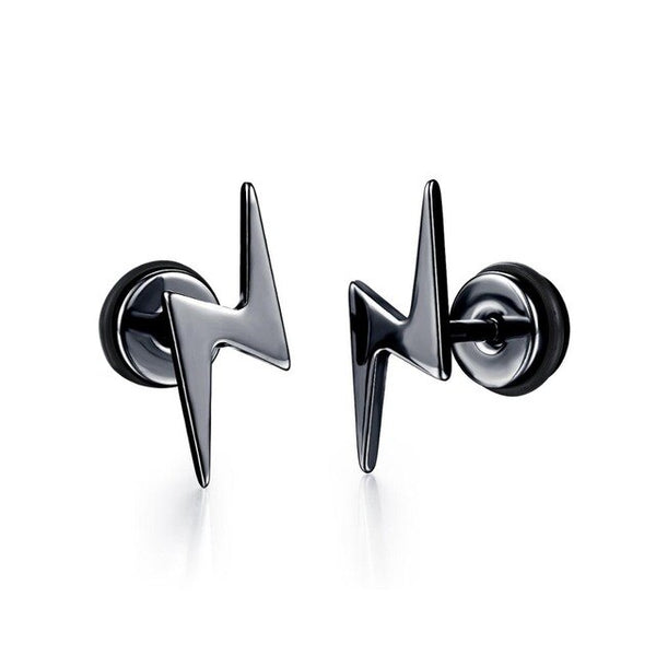 Small Punk black Stainless Steel Stud Earrings For Women Man fashion minimalist zircon Ear Jewelry accesories brinco masculino