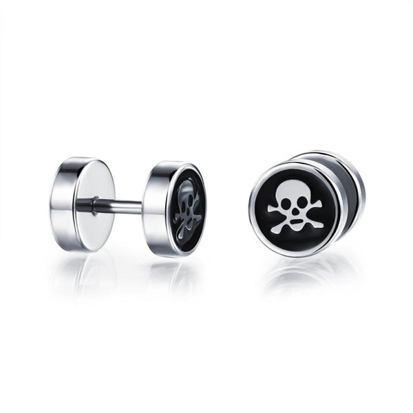 Small Punk black Stainless Steel Stud Earrings For Women Man fashion minimalist zircon Ear Jewelry accesories brinco masculino