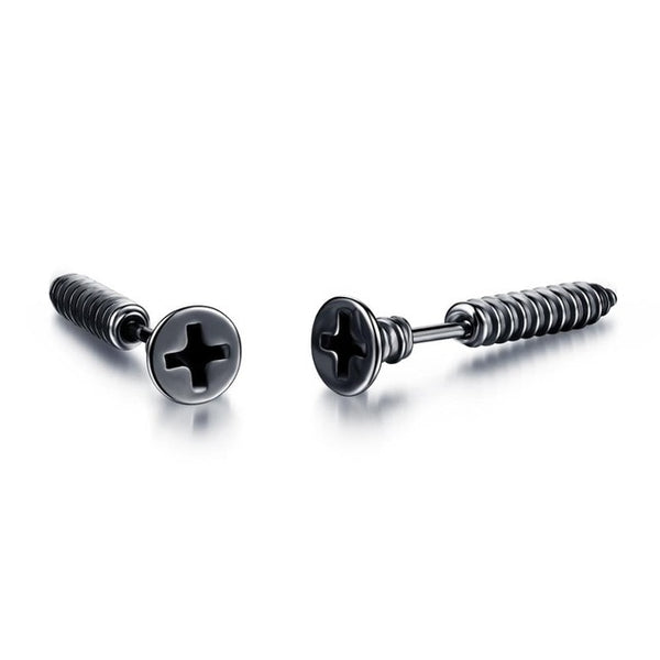 Small Punk black Stainless Steel Stud Earrings For Women Man fashion minimalist zircon Ear Jewelry accesories brinco masculino