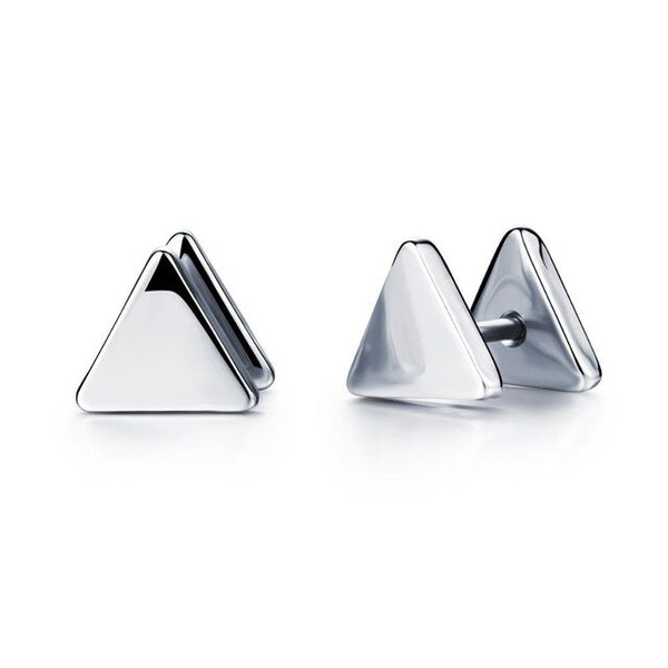 Small Punk black Stainless Steel Stud Earrings For Women Man fashion minimalist zircon Ear Jewelry accesories brinco masculino