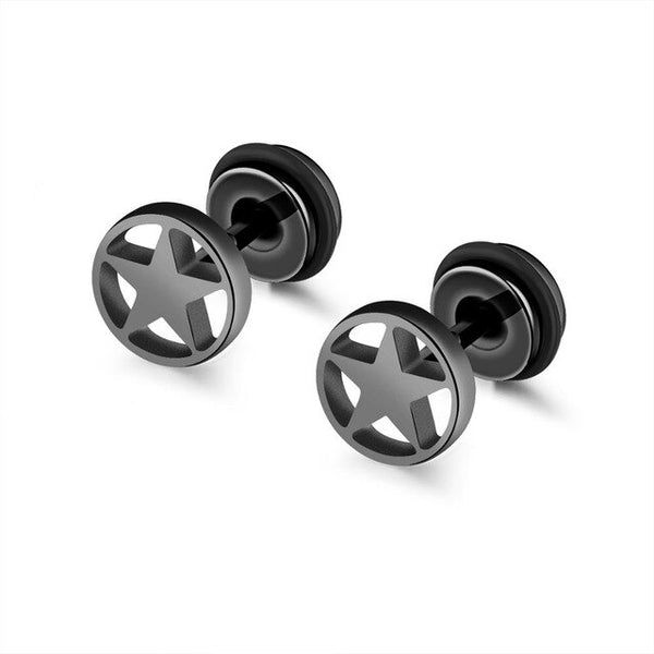 Small Punk black Stainless Steel Stud Earrings For Women Man fashion minimalist zircon Ear Jewelry accesories brinco masculino