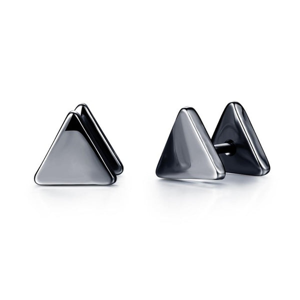 Small Punk black Stainless Steel Stud Earrings For Women Man fashion minimalist zircon Ear Jewelry accesories brinco masculino
