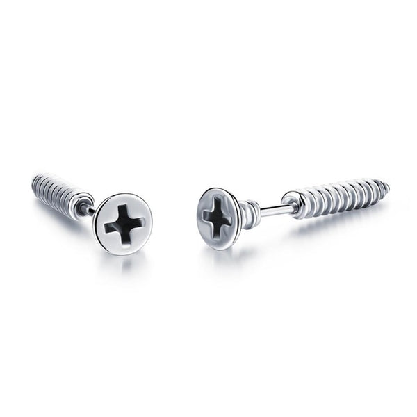 Small Punk black Stainless Steel Stud Earrings For Women Man fashion minimalist zircon Ear Jewelry accesories brinco masculino
