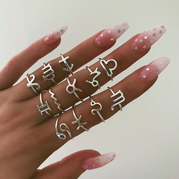 9 Design Boho Vintage Gold Star Midi Moon Rings Set For Women Opal Crystal Midi Finger Ring 2019 Female Bohemian Jewelry Gifts