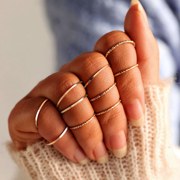 9 Design Boho Vintage Gold Star Midi Moon Rings Set For Women Opal Crystal Midi Finger Ring 2019 Female Bohemian Jewelry Gifts