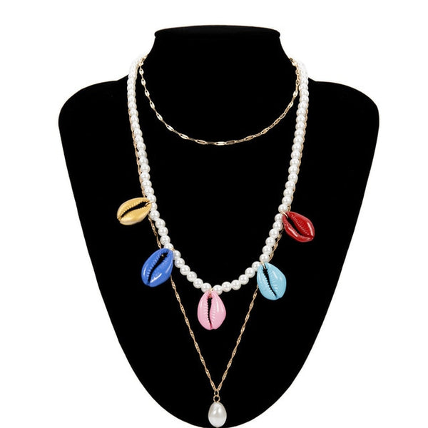 Punk Multi Layered Pearl Choker Necklace Collar Statement Virgin Mary Coin Crystal Pendant Necklace Women Jewelry