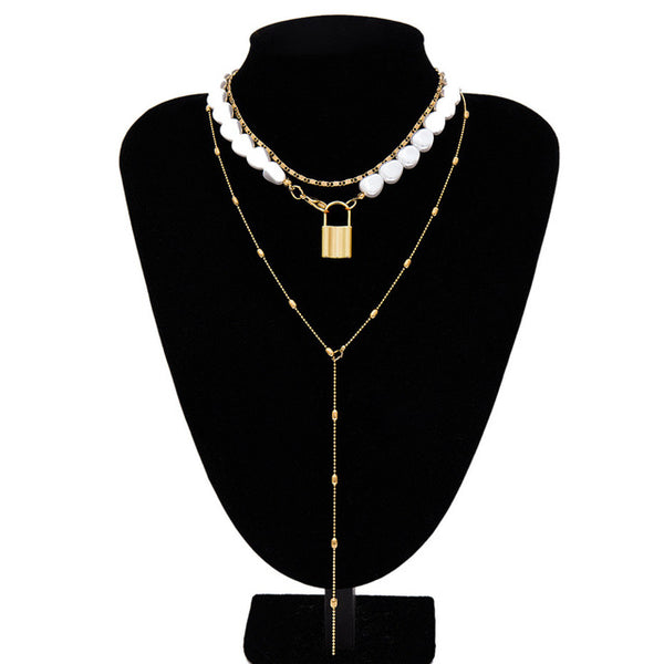 Punk Multi Layered Pearl Choker Necklace Collar Statement Virgin Mary Coin Crystal Pendant Necklace Women Jewelry