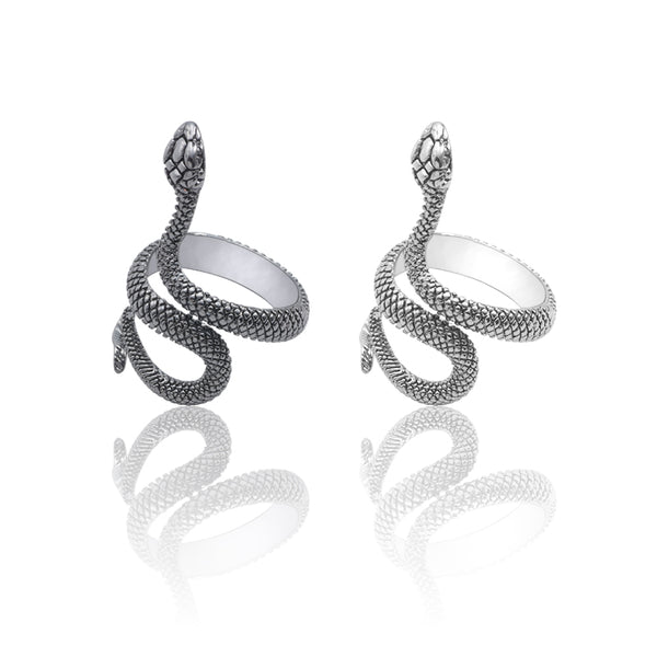 Fashion Retro Exaggerated Spirit Snake Ring Personality Punk Wind Snake-Shaped Nightclub Ring Student Trend Jewelry Gift
