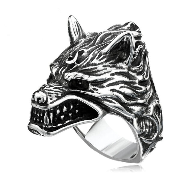 Ring For Men Girls Women Adjustable Gold Silver Black Snake Ferocious Animal Retro Punk Exaggerated Sphinx Egyptian Pharaoh