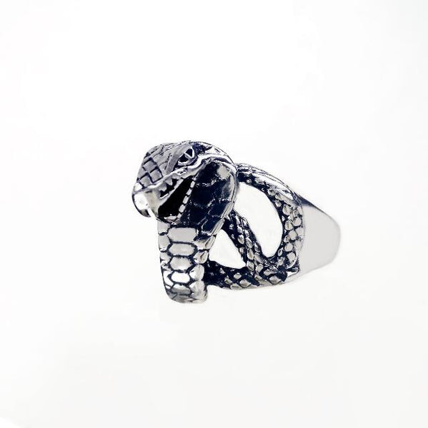 Ring For Men Girls Women Adjustable Gold Silver Black Snake Ferocious Animal Retro Punk Exaggerated Sphinx Egyptian Pharaoh