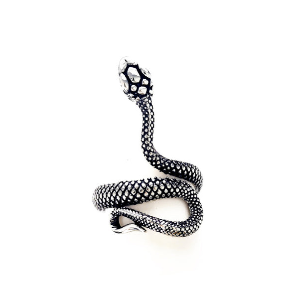 Ring For Men Girls Women Adjustable Gold Silver Black Snake Ferocious Animal Retro Punk Exaggerated Sphinx Egyptian Pharaoh